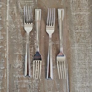 Gorham Marabella Dinner Fork 4 Piece Set Stainless Steel 18/8  Flatware MCM